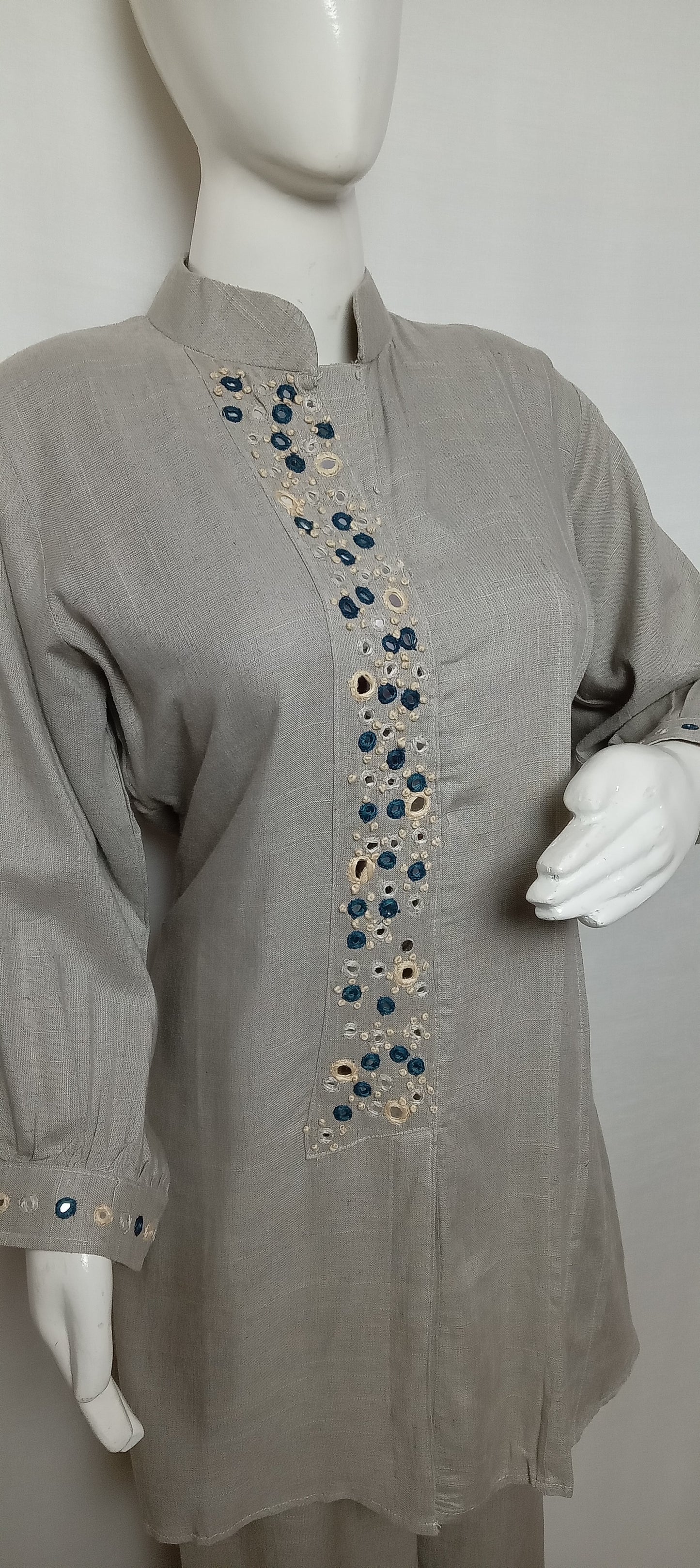 Elegant Grey Embroidered Co-ord Set