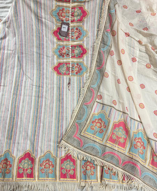 Pure Cotton weaving with Applique Work & Embroidery