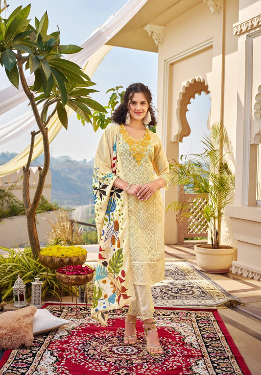 GARLUXE Cotton Shifli Chikan Work