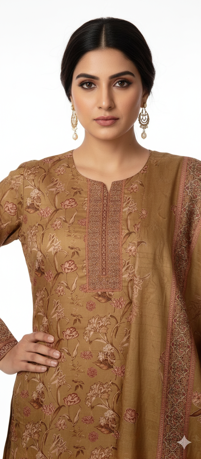Earthy Elegance: Vintage Floral Print