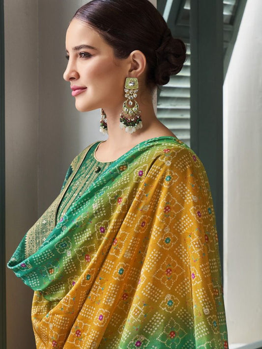 GARLUXE Maslin Banarasi Weaved