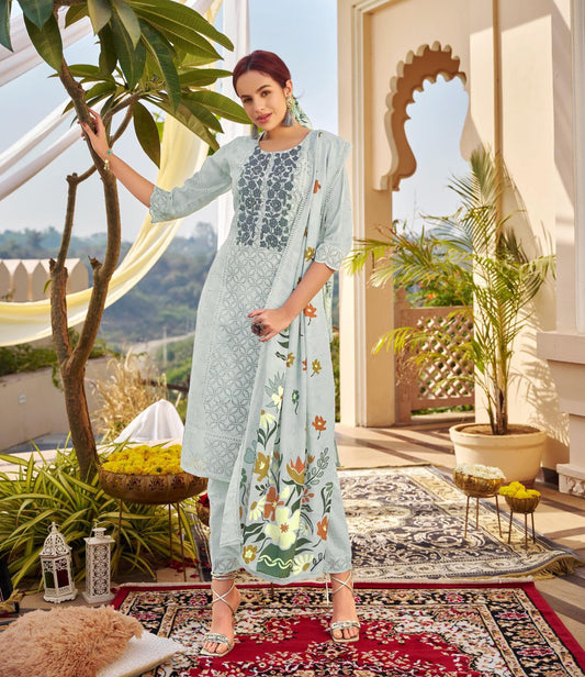 GARLUXE Cotton Sifli Chikan Work