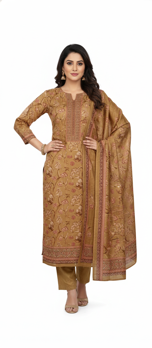 Earthy Elegance: Vintage Floral Print